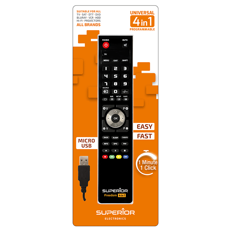 TELECOMMANDE UNIVERSELLE 4IN1 TV DVD SAT DVB-T ORDINATEUR